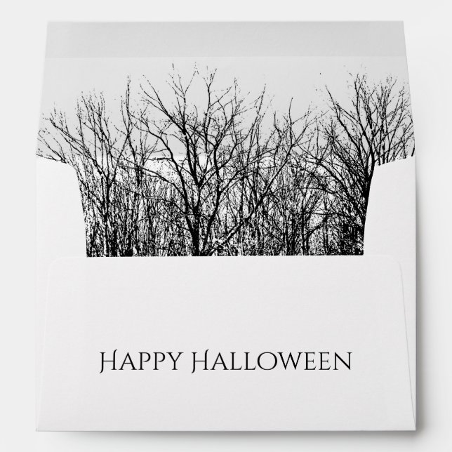 Black White Gothic Woods Spooky Halloween  Envelope (Back (Bottom))