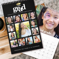 Black White Graduation K–12 Photo Collage 15 Month