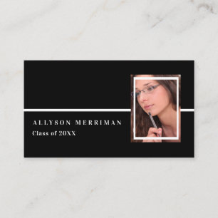Black   White Graduation Photo Insert Name Cards