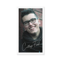 Black  White Graduation Photo QR Code College Fund