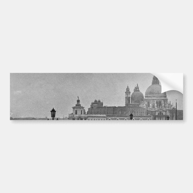 Black White Grand Canal Venice Italy Travel Bumper Sticker (Front)