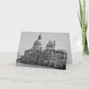 Black White Grand Canal Venice Italy Travel Card