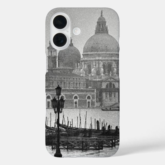 Black White Grand Canal Venice Italy Travel Case-Mate iPhone Case (Back)