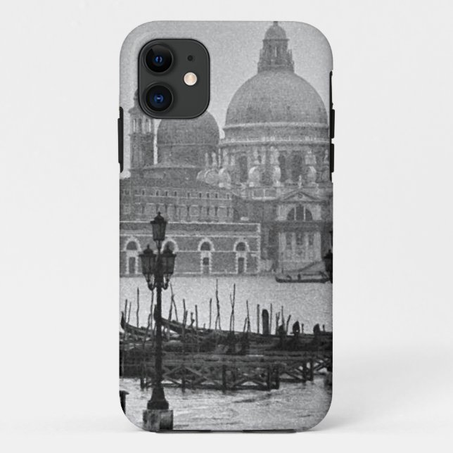 Black White Grand Canal Venice Italy Travel Case-Mate iPhone Case (Back)