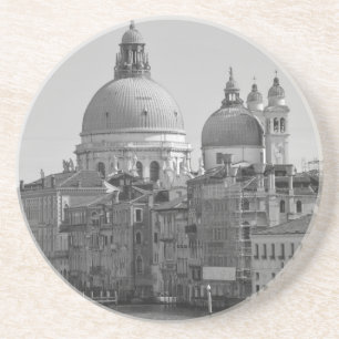 Black White Grand Canal Venice Italy Travel Coaster