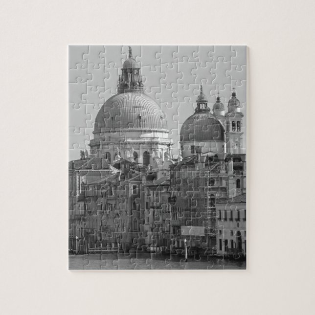 Black White Grand Canal Venice Italy Travel Jigsaw Puzzle (Vertical)