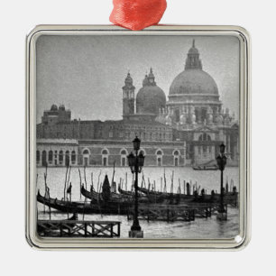 Black White Grand Canal Venice Italy Travel Metal Ornament