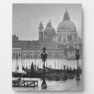 Black White Grand Canal Venice Italy Travel Plaque
