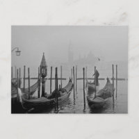 Black White Grand Canal Venice Italy Travel
