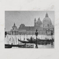 Black White Grand Canal Venice Italy Travel