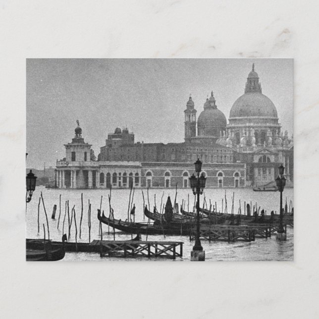 Black White Grand Canal Venice Italy Travel Postcard (Front)