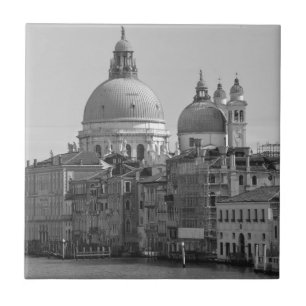 Black White Grand Canal Venice Italy Travel Tile