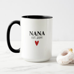 Black White Grandma Birth Announcement Mug