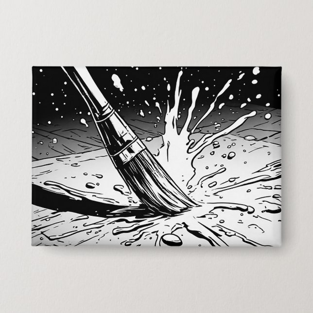 Black White Graphics Style Brush Paint Splotch (Front)