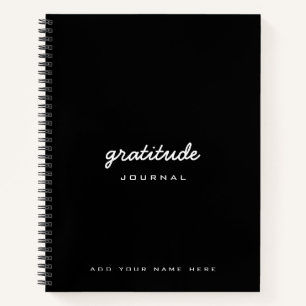 black white Gratitude journal