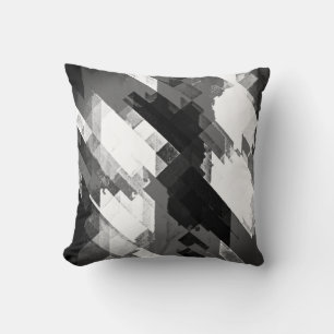 Black/White/Gray Abstract Decor Pillow