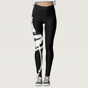 black white gray mummy wraped character leggings