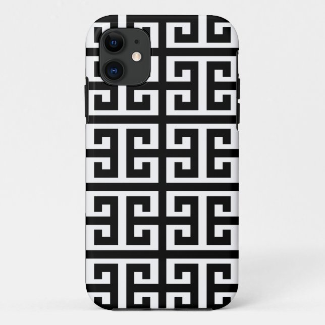 black white greek key Case-Mate iPhone case (Back)