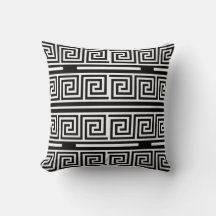 Black White Greek Key Fret Pattern Design 