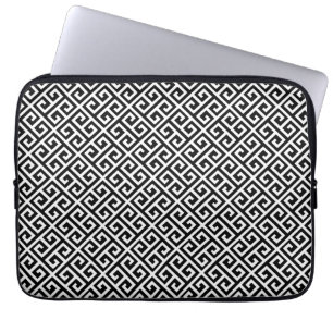 Black & White Greek Key Laptop Sleeve
