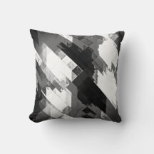 Black/White/Grey Abstract Decor Pillow