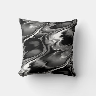 Black White & Grey Abstract Design Cushion
