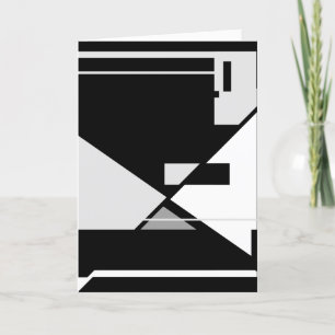 Black White Grey Abstract MCM Look Design Card