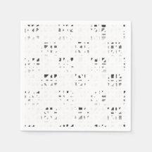 Black, White, Grey Art Print 2 Napkins