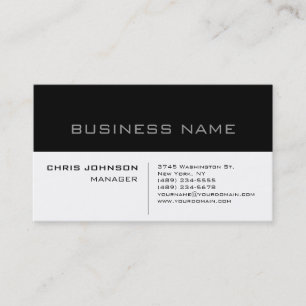 Black & White Grey Charming Manager Business Card