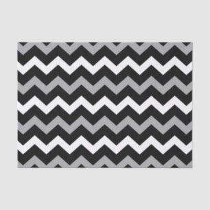 Black White & Grey Chevron Print Pattern Tissue Paper