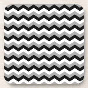 Black, White Grey Chevron Zigzag Coaster