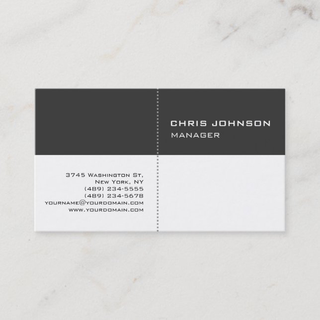 Black & White Grey Consultant Business Card (Front)