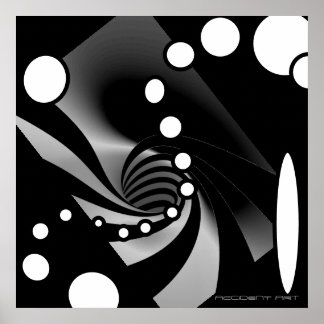 Black White Grey Geometric Abstract Design Poster