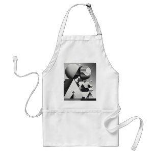 Black white grey geometric shapes standard apron