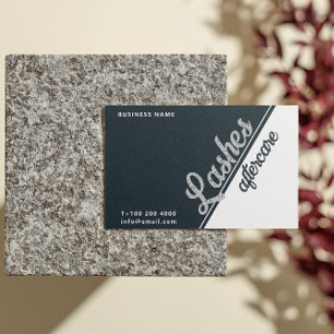 Black White Grey Grey Lash Client After Care Business Card