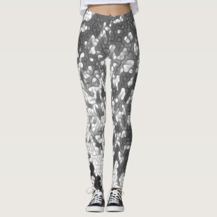 Black White Grey Grey Unique Pattern Leggings