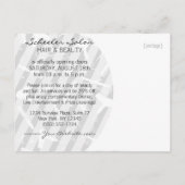 Black White & Grey Hair Salon Grand Opening Invitation Postcard (Back)