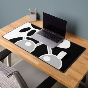 Black white grey modern doodle art desk mat