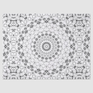 Black White Grey Monochrome Mandala Design Tissue Paper