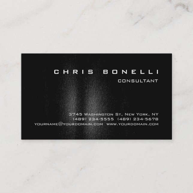 Black White Grey Pattern Attractive Business Card (Front)