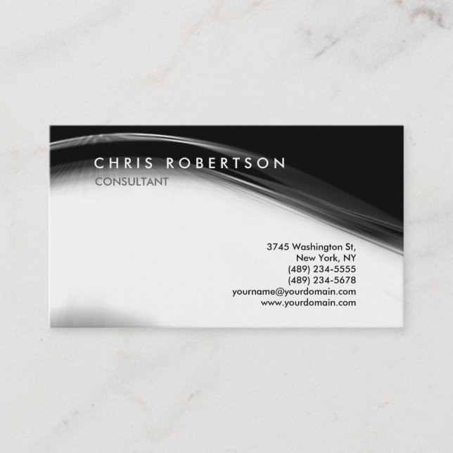 Black White Grey Pattern Business Card (Front)