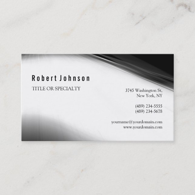 Black White Grey Pattern Business Card (Front)