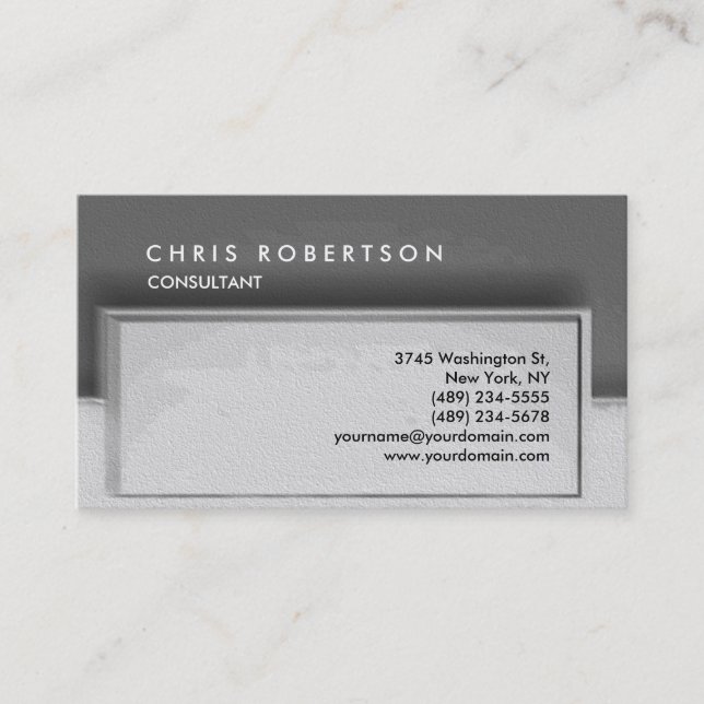 Black White Grey Pattern Business Card (Front)