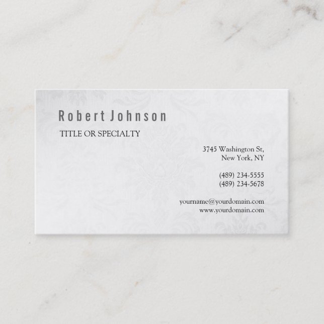 Black White Grey Pattern Business Card (Front)