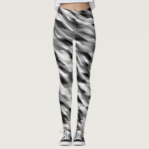 Black White Grey Pattern Leggings