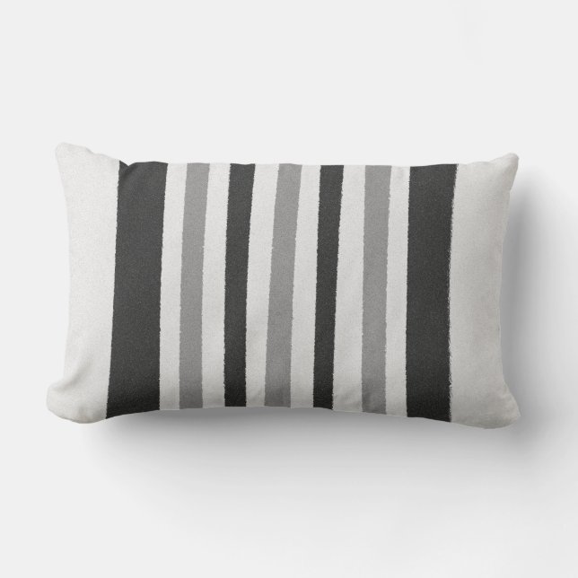 Black White Grey Pattern Lumbar Cushion (Front)