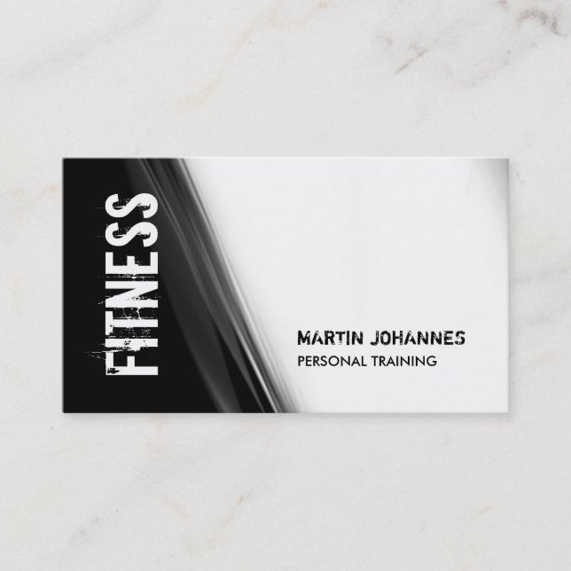 Black White Grey Pattern Modern Business Card (Front)