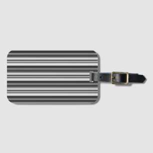 Black White Grey Striped Pattern Luggage Tag