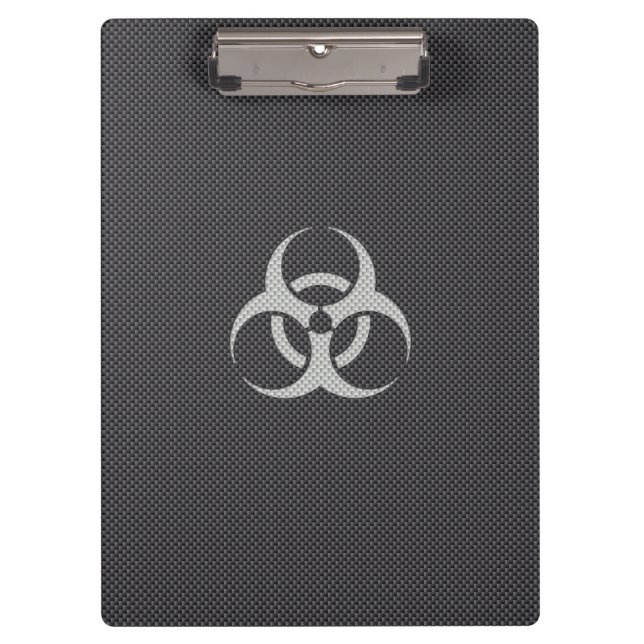 Black White & Grey Toxic Carbon Fibre Clipboard (Front)