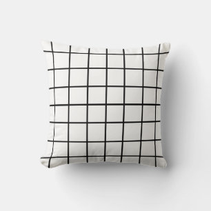 Black white Grid Pattern Cushion